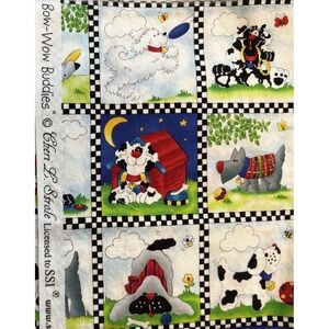 Bow Wow Buddies Cheryl L Strole Fabric Remnant 41" X 34" Collage
